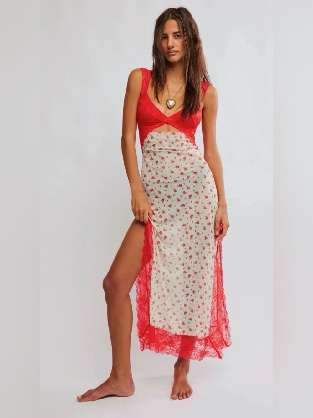 Free People Suddenly Fine Floral Slip Dress XS New
